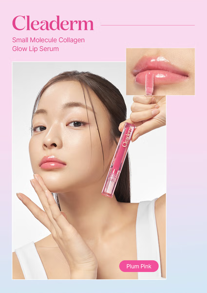 Cleaderm Small Molecule Collagen Glow Lip Serum – Plum Pink tube