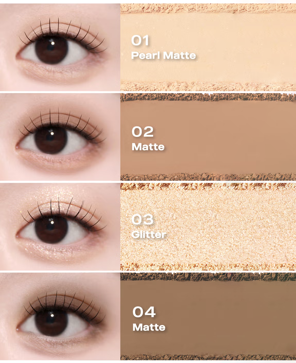 K-beauty eyeshadow palette for autumn warm tones – caramel and chocolate shades
