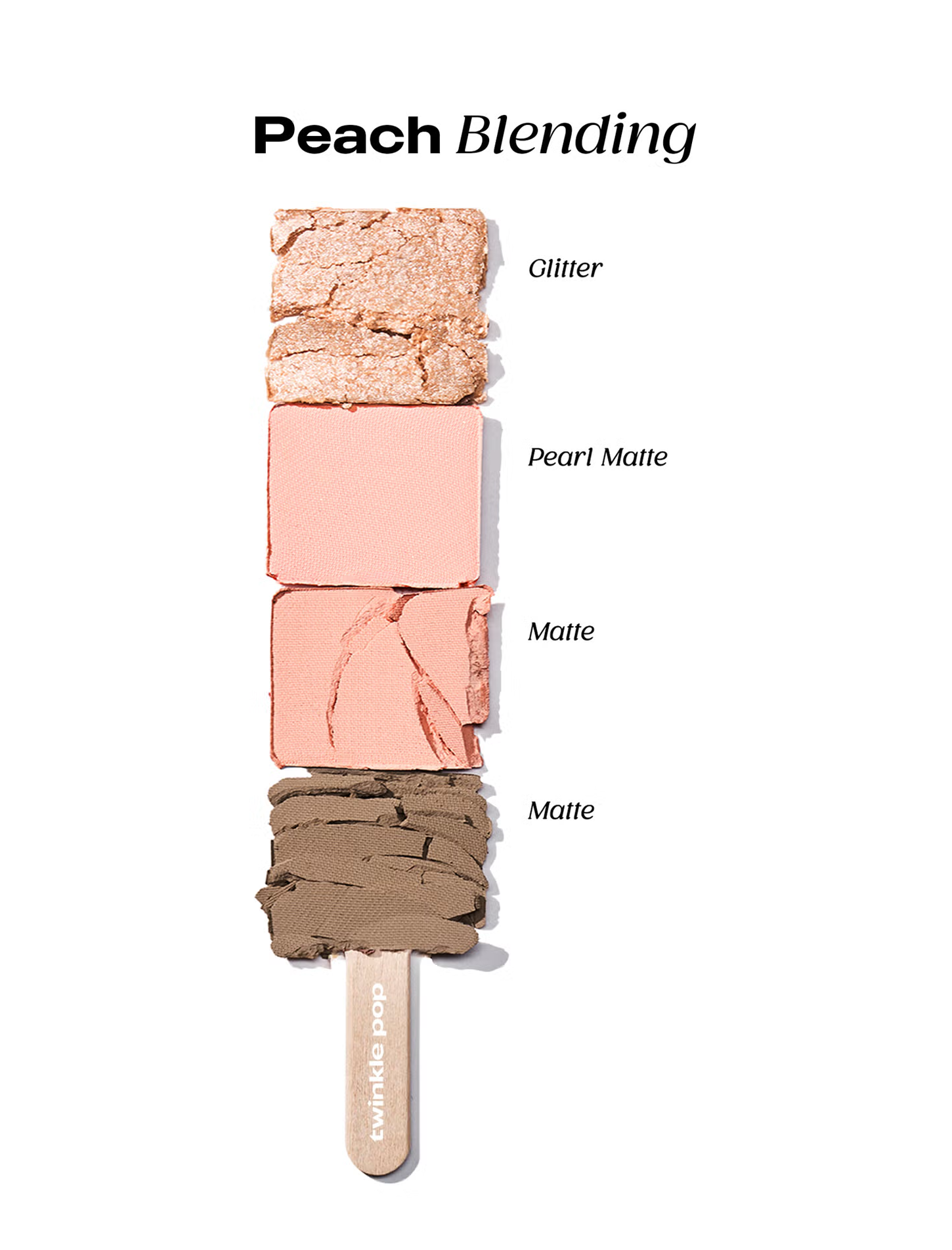 Clio Twinkle Pop 02 Peach Blending quad with peach shimmer and coral blush