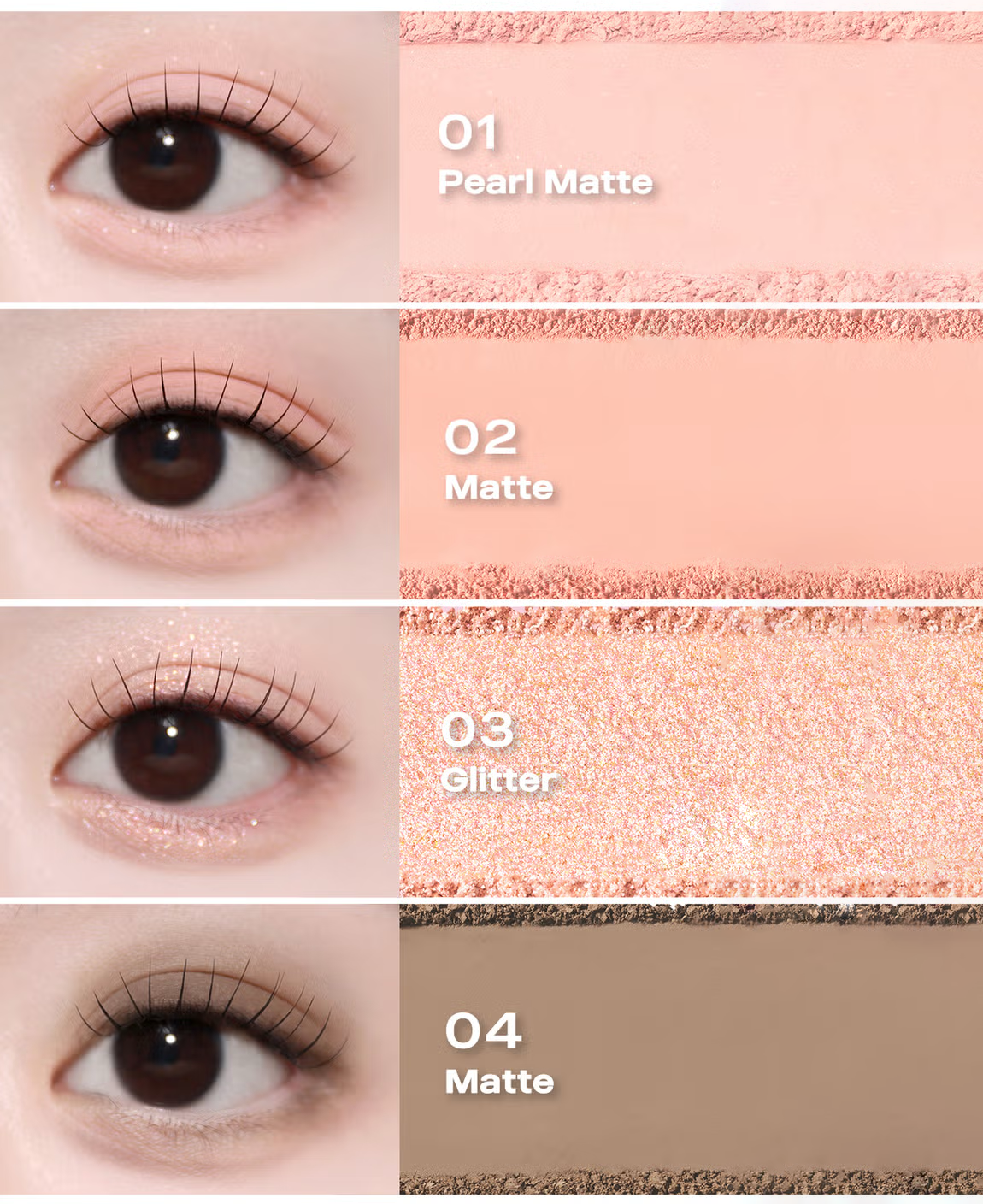 K-beauty eyeshadow palette for spring warm tones – peach and coral shades